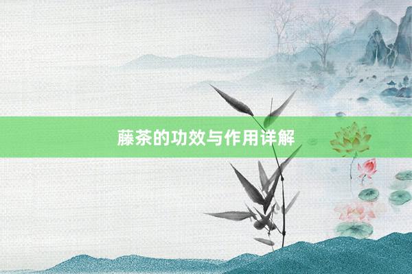 藤茶的功效与作用详解