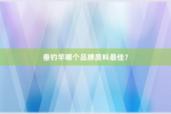 垂钓竿哪个品牌质料最佳？